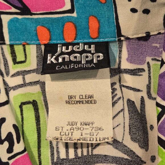 Vintage Judy Knapp Button-Up Blouse and Matching Pull-On Short Set, Mixed Sizes - Picture 11 of 13